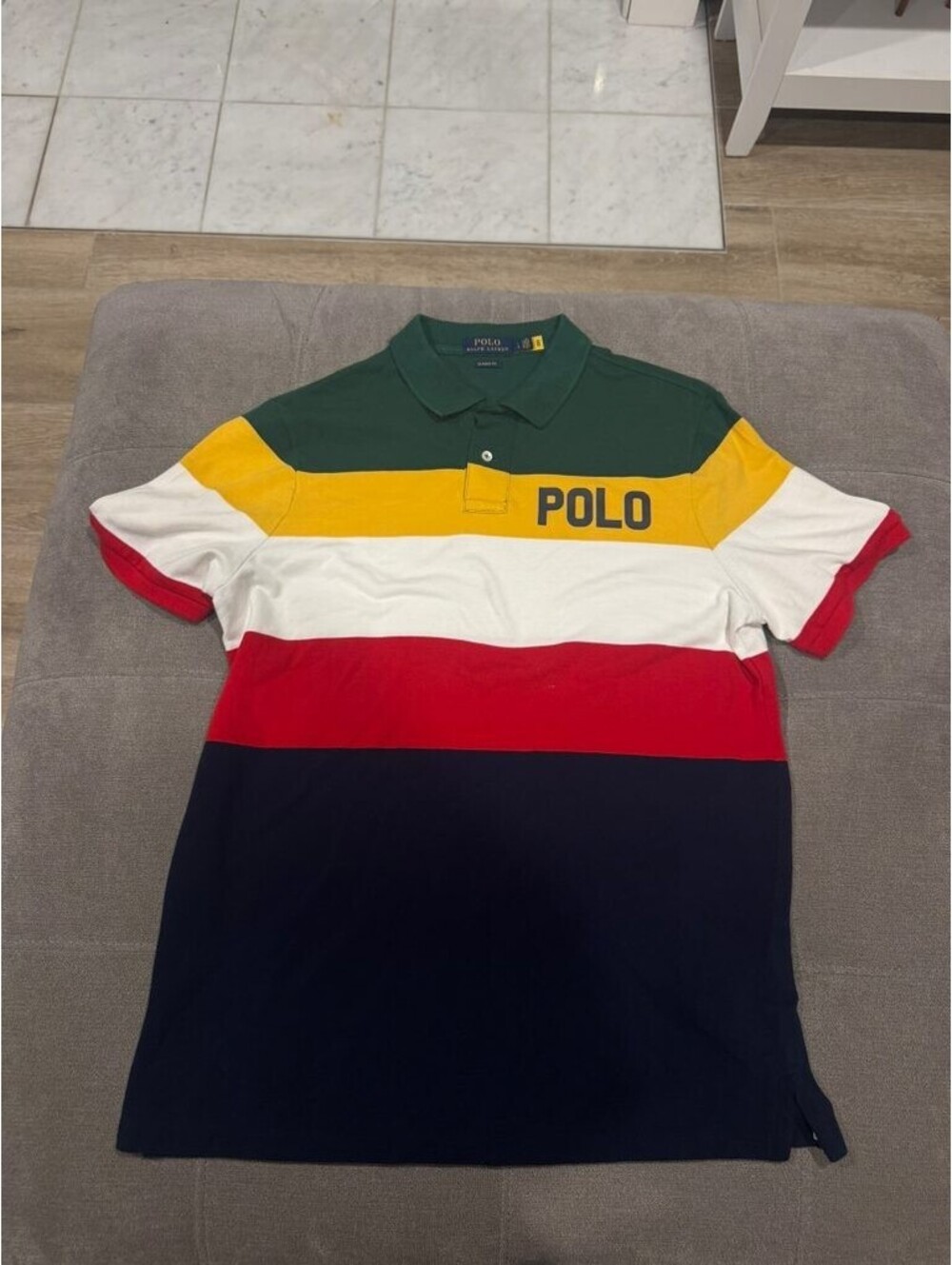 Polo Ralph Lauren Colorblock Spell Out Polo Shirt Mens L